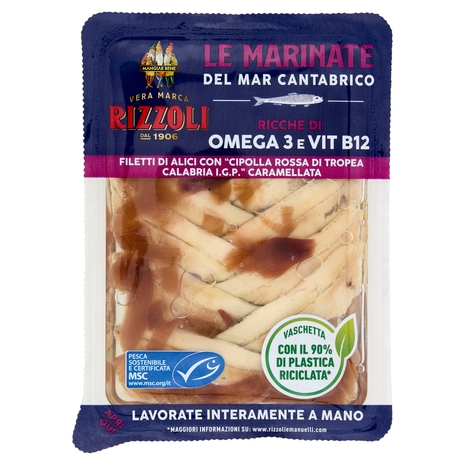 Rizzoli le Marinate del Mar del Cantabrico Filetti di Alici Caramellata 80 g